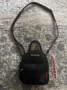 UNIONBAY Black Compact Crossbody Backpack with Top Handle